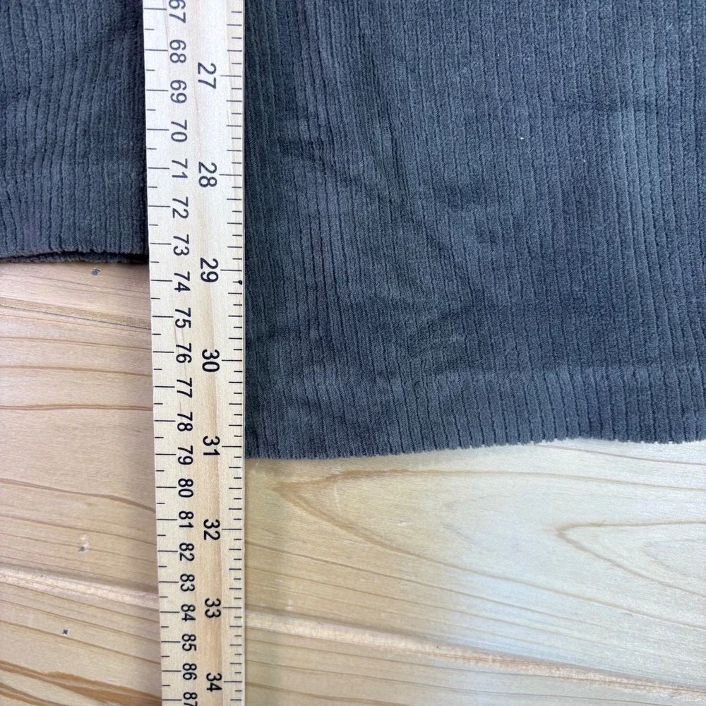 Aerie Corduroy Pants Womens Medium Olive Green Bell Bottom Ribbed Flared Pants - Picture 5 of 7